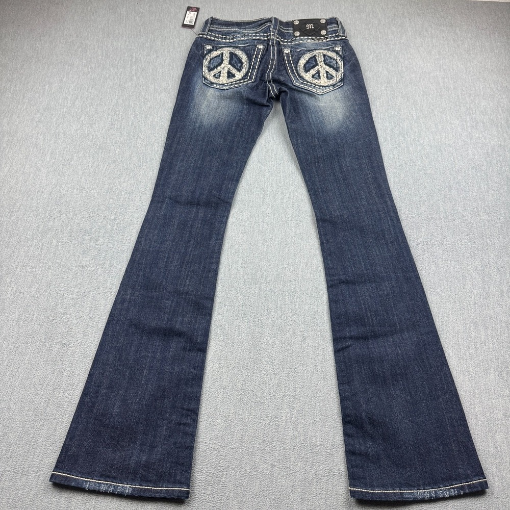 Miss Me Jeans Womens 26x34 Blue Bootcut Denim Dark Wash Pants Pockets Zip NWT